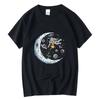 Summer Men's T-shirt 100% Cotton Casual Funny Astronaut Design Print Loose O-neck T Shirt for Men Short Sleeve T-shirt Male Tops