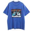 OLD 90s Print Short Sleeve T-shirt Blue Single Stitch Men's Used