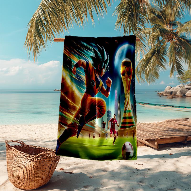 1pc Dragon Ball Soccer Match Cartoon Quick Dry Microfiber Bath Towel for Swimming Surfing Camping Unisex Holiday. SJT720196