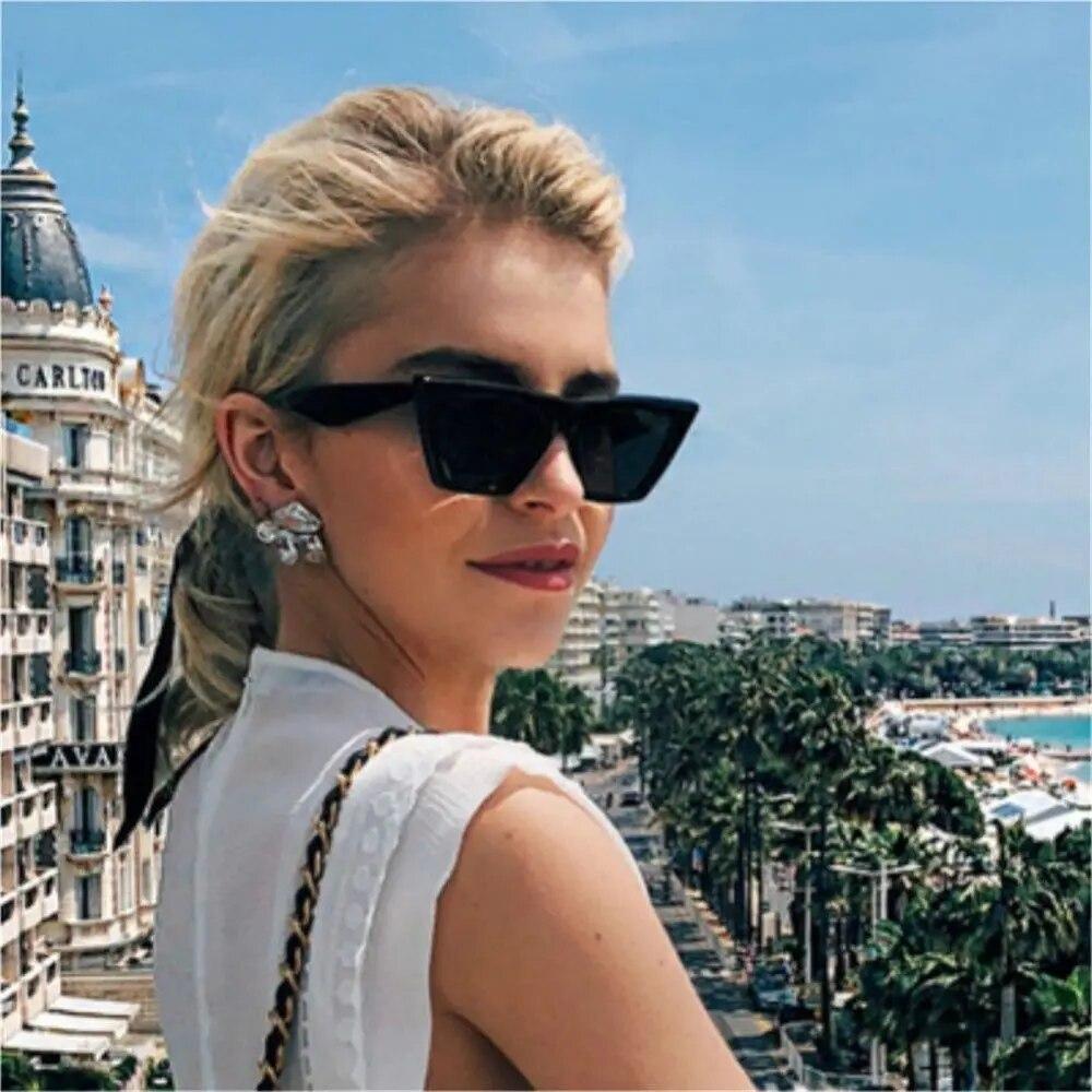 Квадратные солнцезащитные очки для женщин, модные модные стильные солнцезащитные очки, винтажные очки с защитой UV400, летняя уличная одежда, очки