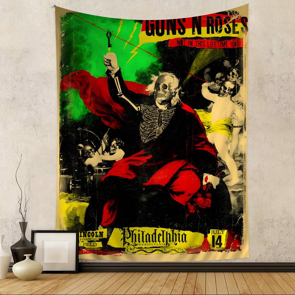 Rock Band GGuns NN RRoses Мультяшный Гобелен Искусство Научная Фантастика Комната Домашний Декор Настенный Подвесной Листы