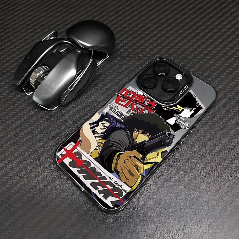 Anime Cowboys Bebop Phone Case for iPhone 17 Air 16 16e 15 14 Plus 13 12 11 Pro Max X Xs XR 8 Colorful Silver Hard Cover