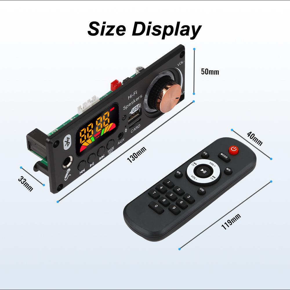 8 В-24 В Bluetooth 5,0 Mp3 декодер плата беспроводной аудиоприемник с микрофоном USB 3,5 мм AUX TF FM радиомодуль