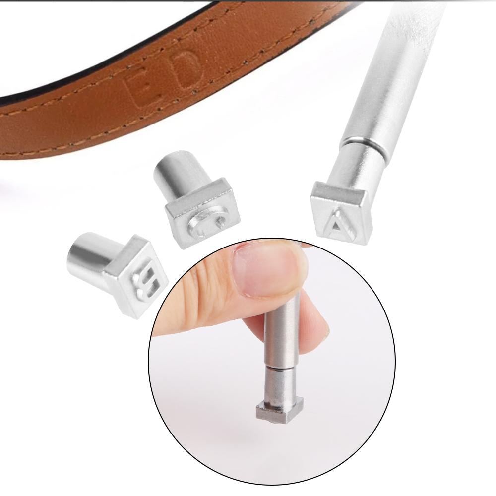 Letters Stamping Kit Leather Printing Metal Alphabet Number Leather Stamp Punch Tools Leather Embossed Tools 37Pcs Diy Leather Carving 3.5mm/6.5mm