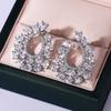 Exaggerated Garland Zircon Stud Earrings, Retro Fashion Women'S Party Accessories