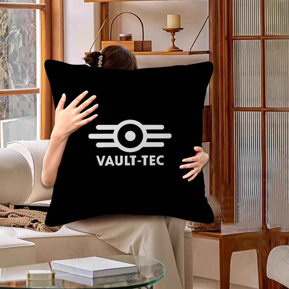 Games V-Vault T-Tec Logo Pillow Gift Home Office Decoration Bedroom Sofa Car Cushion Cover Case 45X45