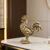 2 шт. Элегантные бронзовые фигурки петуха и курицы, украшение для дома, бронзовая скульптура для гостиной, офисного стола