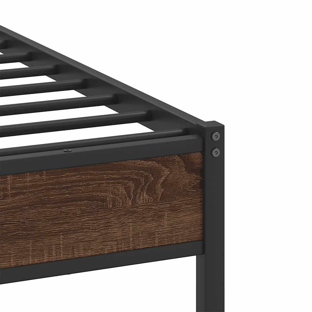 Bed Frame without Mattress Brown Oak Look 75 x 190 cm Engineered Wood