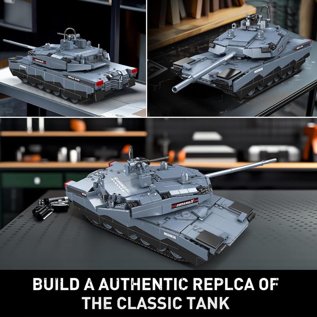 MOULD KING 20036 Военный танк строительный блок пульт дистанционного управления Abrams-X танк строительный набор сборка кирпич детский рождественский подарок