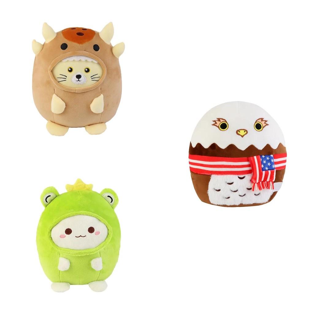 Adorable Corgi Panda Seal Frog Plush Doll Transforming Cat And Armored Dinosaur Design