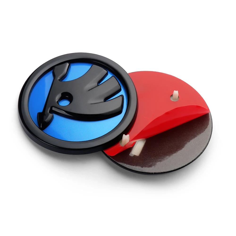 2025 New 2pcs 80/90/100mm Car Front Hood Badge Rear Trunk Emblem Sticker for Skoda Rapid Fabia Octavia 2 A7 Yeti Superb 3 A5 Kam