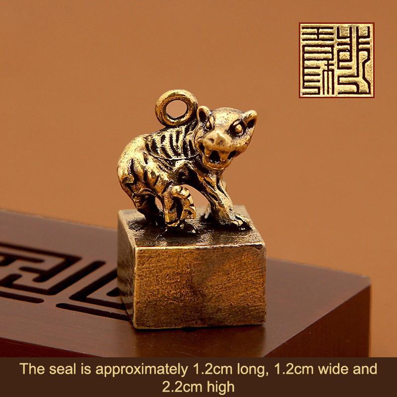 Vintage Brass Chinese Zodiac Seal Ornament Decorations Figurines Miniatures Home Decor Accessories Craft Souvenirs And Gifts