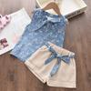 Summer Korean Version Children's Set Girls' Floral Sleeveless Vest Shorts Two-piece Set Wholesale Children's Clothing