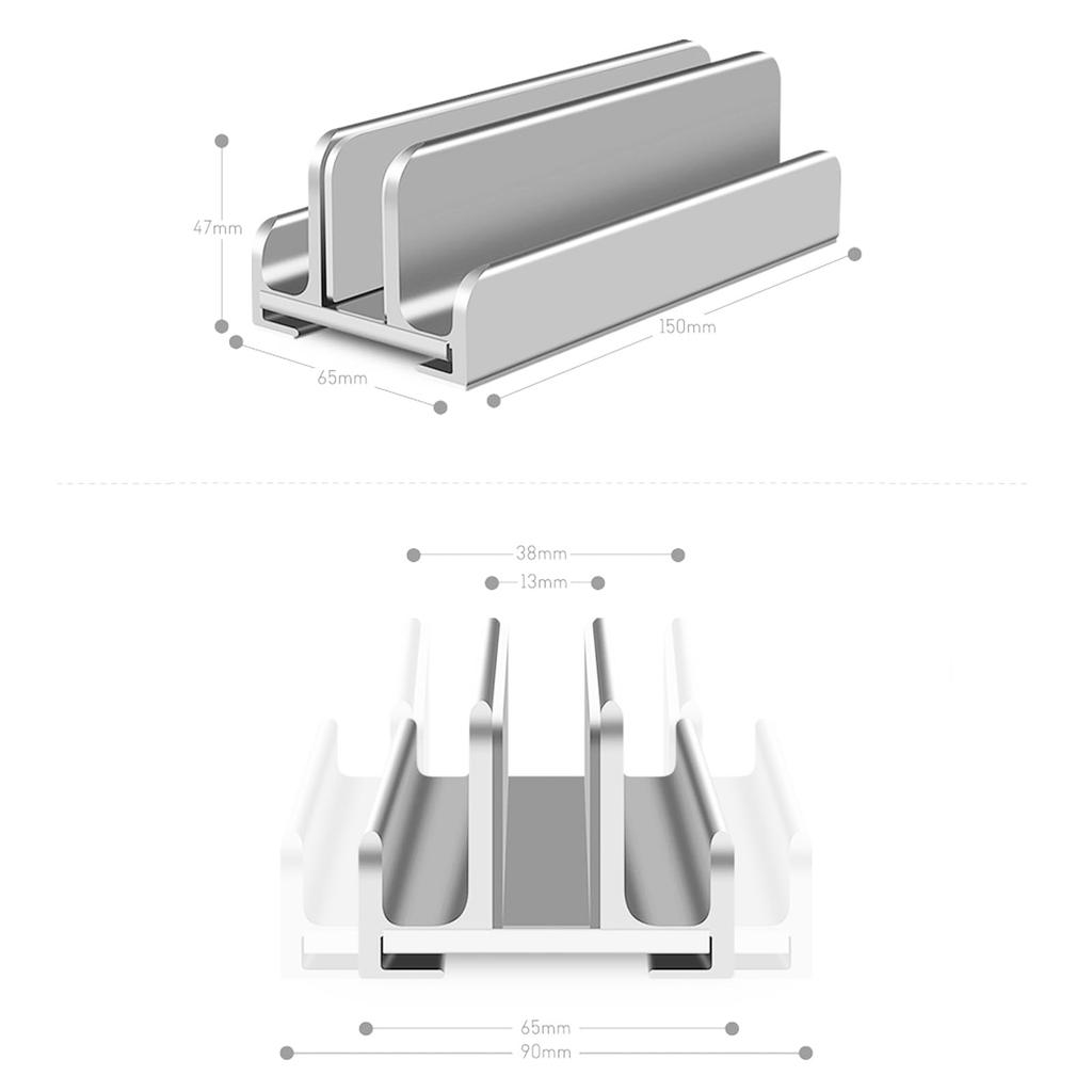 Vertical Laptop Holds 3 Aluminum Alloy Adjustable Tablet and Smartphone Silicone Compatible with Multiple Devices Silver Stand, PCs, Construction,