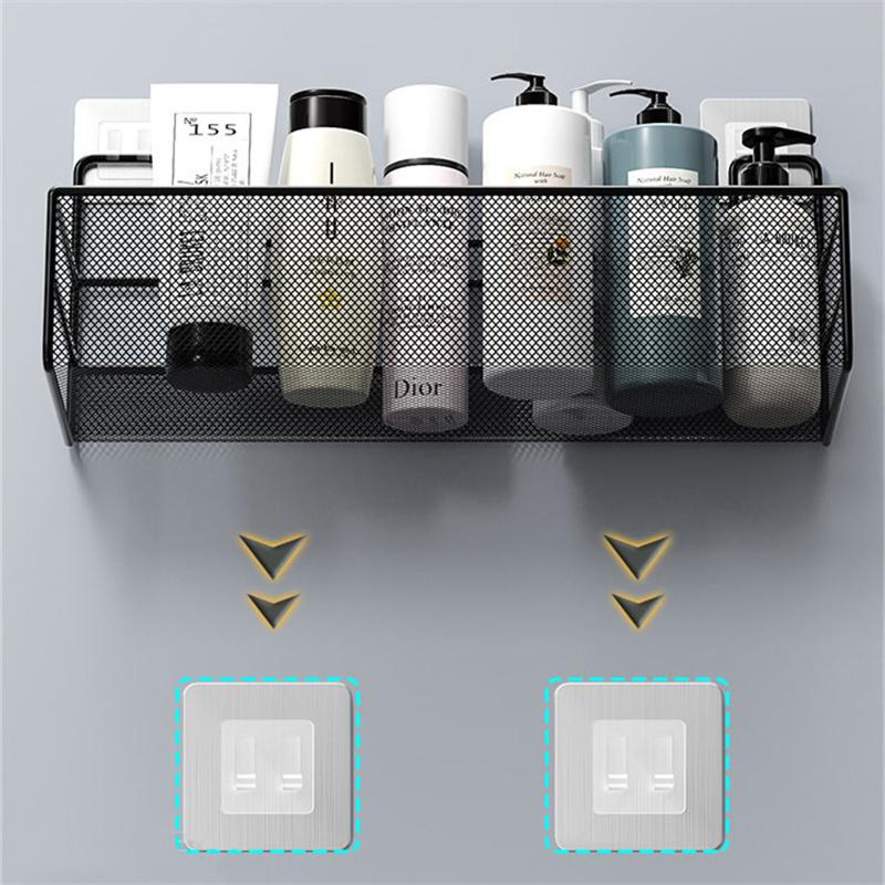 Настенная полка для ванной комнаты, душевая стойка для шампуня, туалетные принадлежности, кухонная корзина для хранения приправ без пунша, органайзер для ванной комнаты