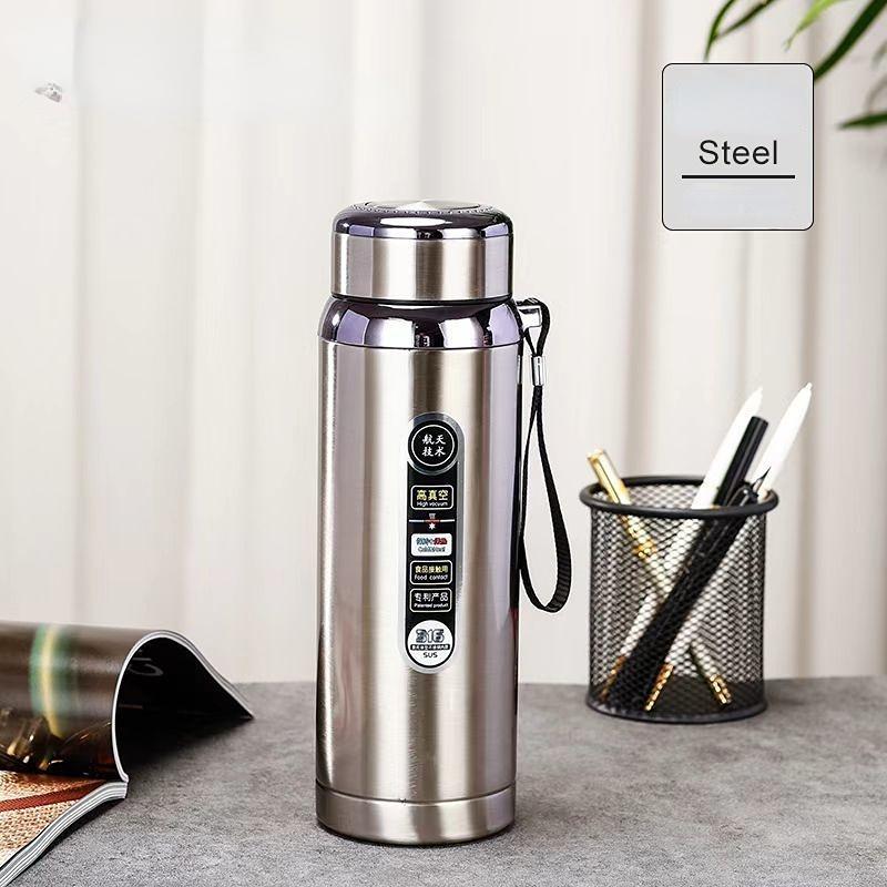 Термос большой емкости 600 мл/800 мл/1000 мл Термосы Портативный термос из нержавеющей стали Бутылка для воды Дорожная чайная кружка Офисный термос