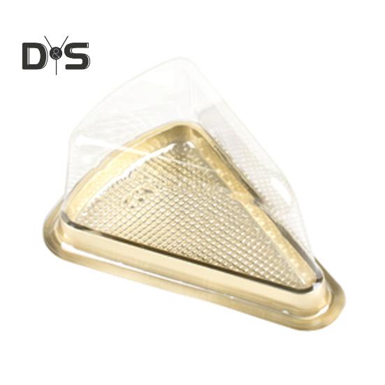 50Pcs Disposable Cake Box Anti-slip Texture Transparent Lid Waterproof Oilproof PET Moon Cake Tray Triangular Mousse Cake Packing Box