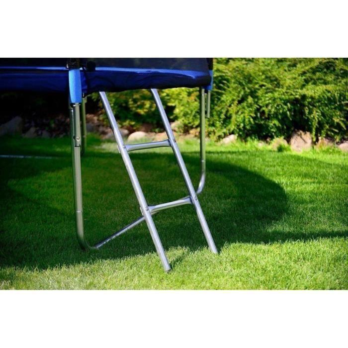 Trampoline - VIKING CHOICE - Trampoline 374 cm - Bleu - Avec filet de sécurité - Échelle incluse