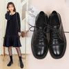 Туфли-оксфорды на платформе для женщин, повседневные туфли на плоской подошве со шнуровкой, женские туфли из искусственной кожи с толстой подошвой, классические туфли-броги с круглым носком