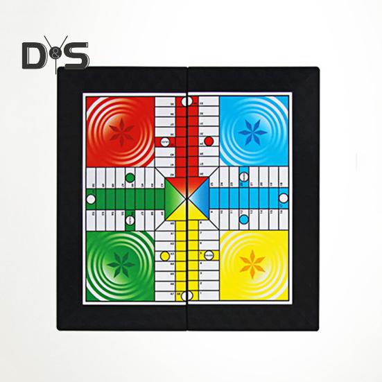 1 Set 4 Players Flying Chess Game with Folding Chessboard 16 Chess Pieces Dice Travel Kids Adults Family Night Interactive Classic Strategy Game