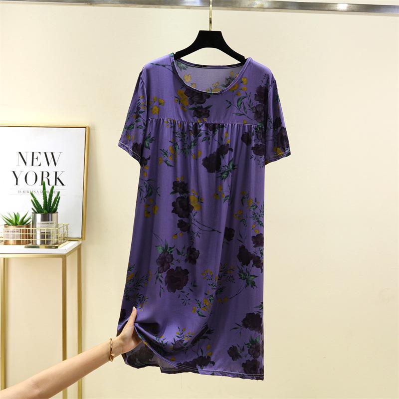 2025 Женское летнее платье с цветочным принтом из хлопка и шелка - Приталенный французский стиль с плиссированным вискозным подкладом и короткими рукавами