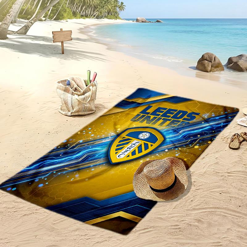 Пляжное полотенце с принтом футбольного клуба Leeds United, большое, мягкое, быстросохнущее, для пляжа, кемпинга, плавания