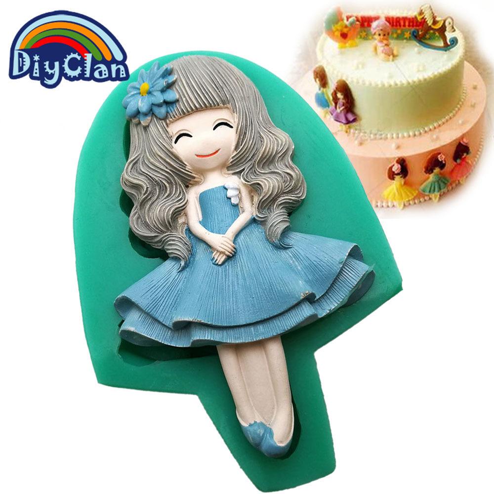 Силиконовые формы, 12 стилей, красивые формы для помадки для девочек, инструменты для украшения торта, формы для шоколада, инструменты для выпечки