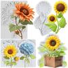 Sunflower Silicone Mold Hydrangea Flower Fondant Molds Cake Decorating Tools Cupcake Topper Candy Resin Clay Chocolate Gumpaste Mold