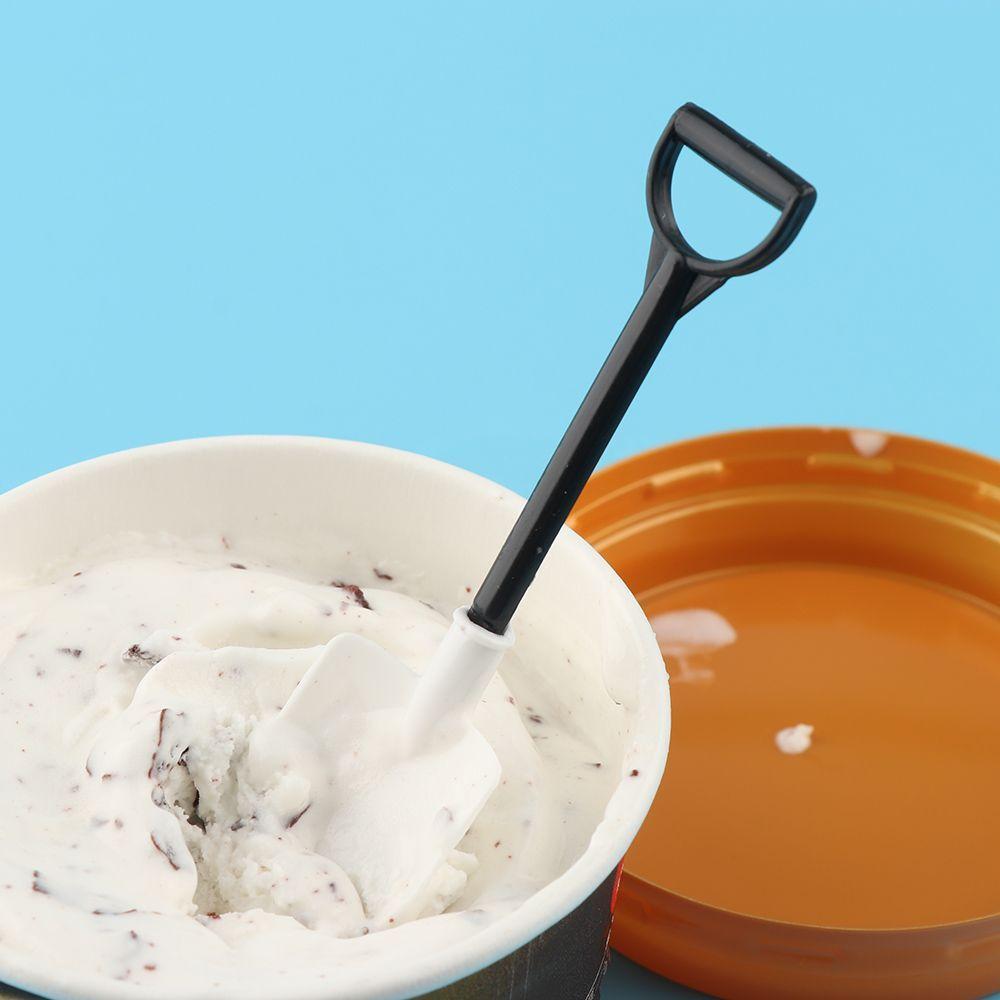 100 Pcs/lot Garden Disposable Party Cutlery Shovel Shape Cake Scoop Dessert Stick Ice Cream Spoon