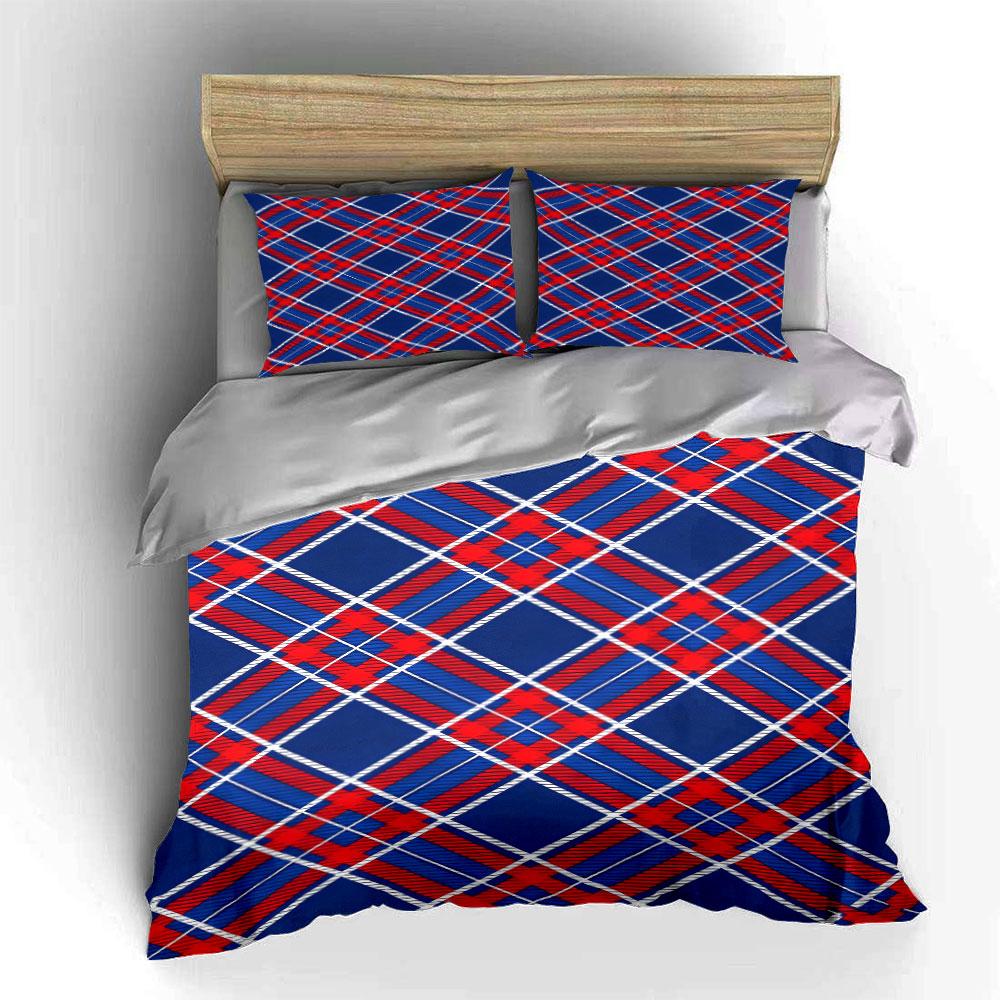 Red and blue plaid. Bedding sets Duvet cover sets Duvet covers Pillowcases(1 * Duvet Cover 2 * Pillowcases without duvet insert)