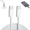 Кабель USB C - USB C, USB Type C 480 Мбит/с, Плетеный кабель для передачи данных, Кабель быстрой зарядки для ноутбука, смартфона, Длина 1 м / 2 м