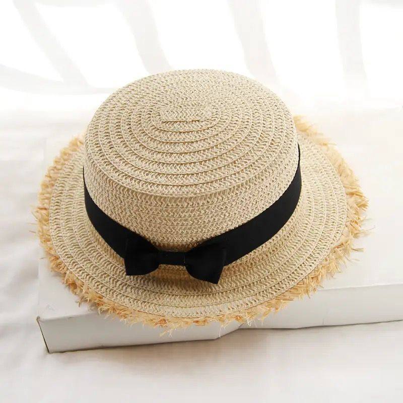 Custom Name Papyrus Beach Hat, Wide Brim Sun Protection Hat, Personalized Vacation Accessory