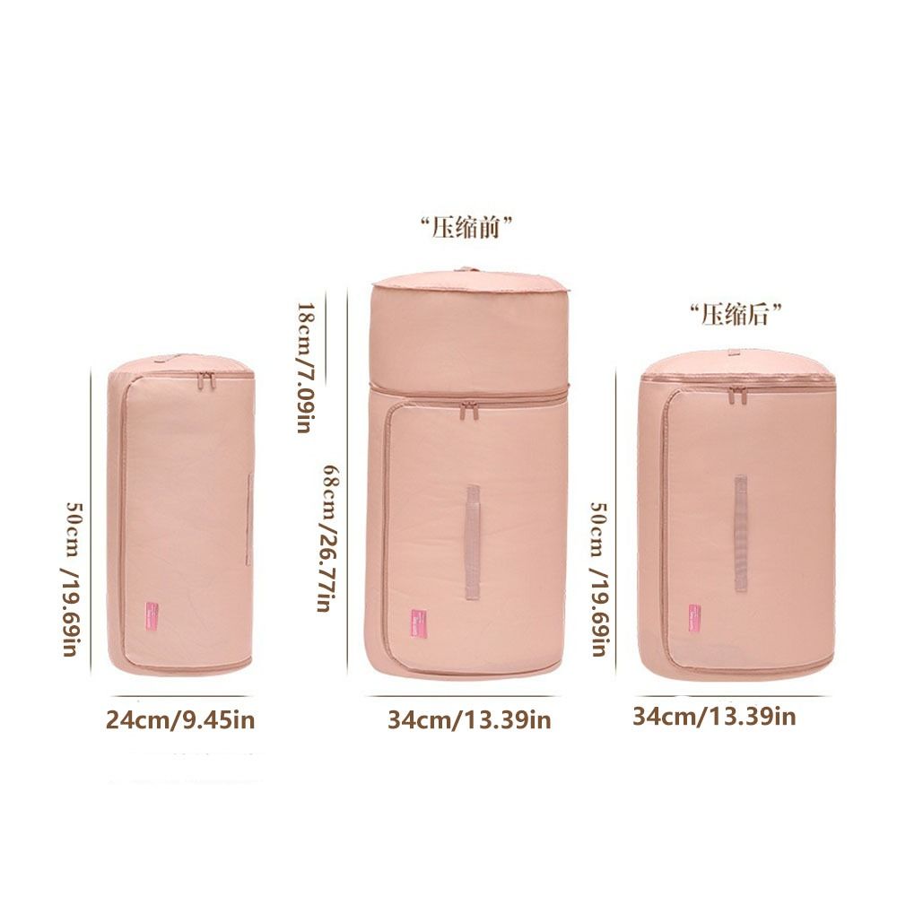 Влагозащитный цилиндрический мешок для хранения одеял Пылезащитный большой цилиндрический мешок для упаковки багажа На молнии Экономия места