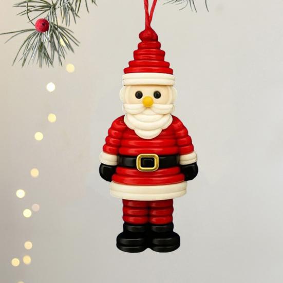 DIY Button Christmas Ornament Kit Stacked Colorful Buttons Christmas Snowman/Santa/Angel/Tree Craft Making Set for Holiday Decor