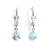 Light Luxury Design November Birthstone Natural Sky Blue Topaz Silver Earrings Fine Jewelry for Women and Girls