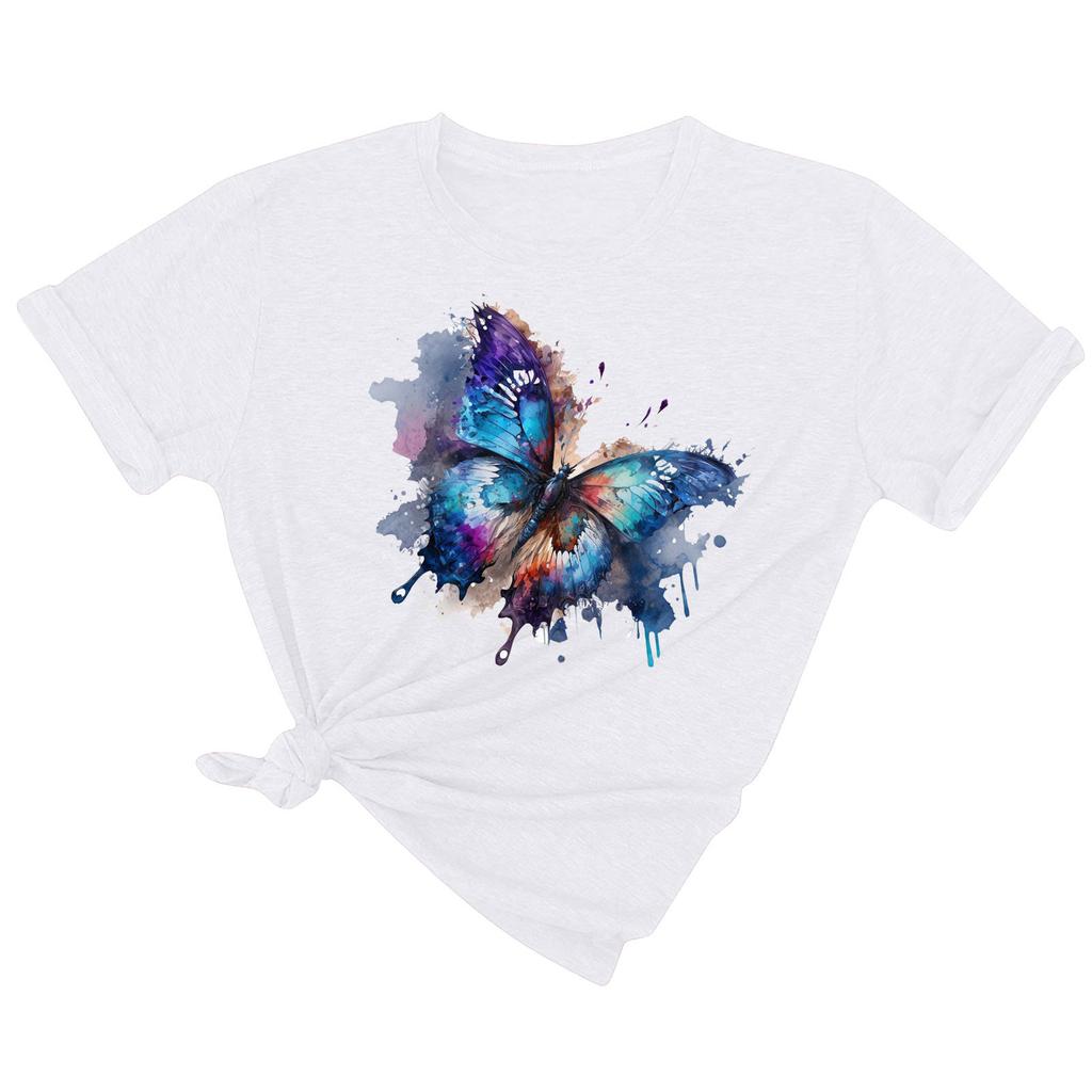 Женская модная повседневная футболка с коротким рукавом и круглым вырезом с принтом, пуловер, топ