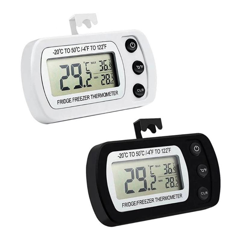 Термометр для холодильника с крючком, влагозащищенный, для холодильника, морозильника, электрический, ЖК-дисплей, цифровой термометр, монитор температуры