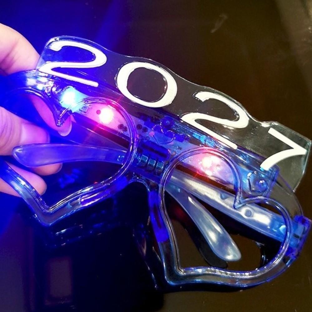 Heart Shape 2027 LED Glow Glasses Funny Light Up Glasses New Year Glow Glasses Christmas Party