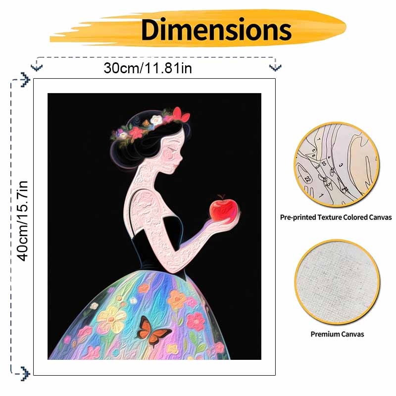 Disney oil painting hand painting coloring painting handmade diy home decoration gift princess apple floral butterfly