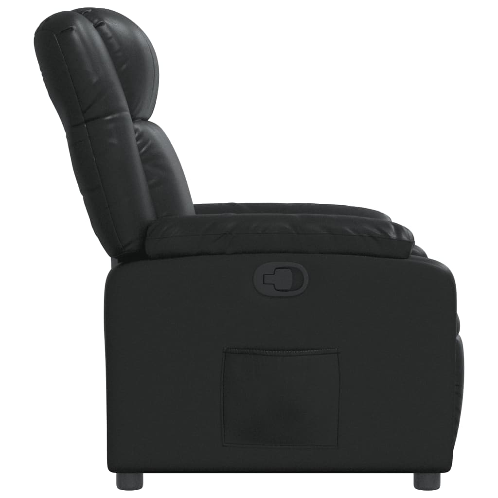 Recliner Chair Black Artificial Leather