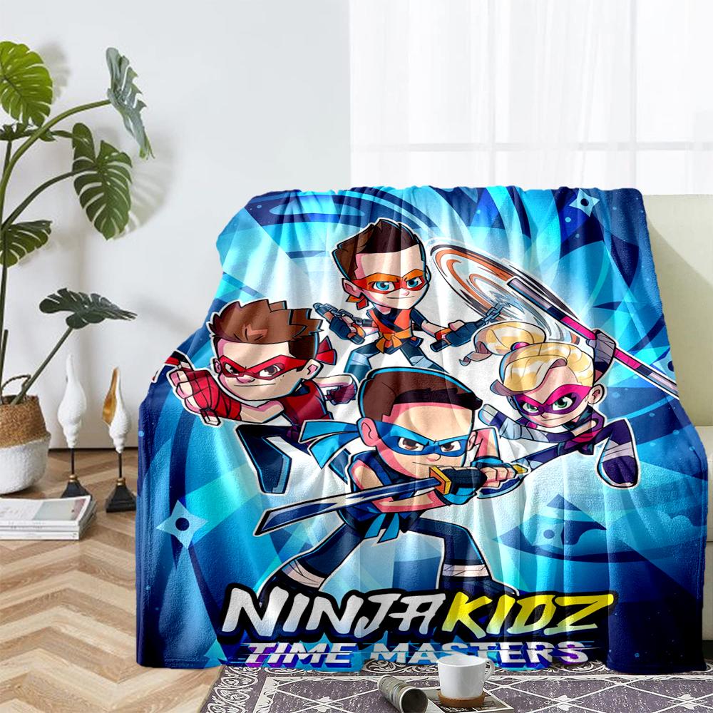 Ninja Kidz Theme Printed Blanket - Perfect for Couch, Bed, Travel & Outdoor Use | Machine Washable, Cozy & Durable.
