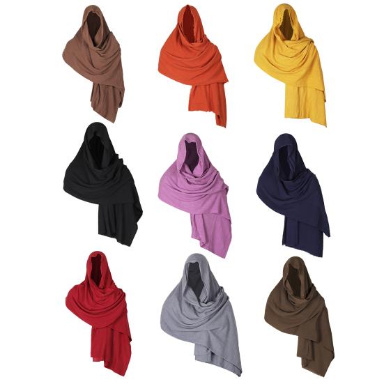 Хэллоуин Шарф Ретро Средневековый Стиль Плащ Накидка Сплошной Цвет Супер Длинный Шарф Путешествия Вечеринки Сценическое Шоу Шаль