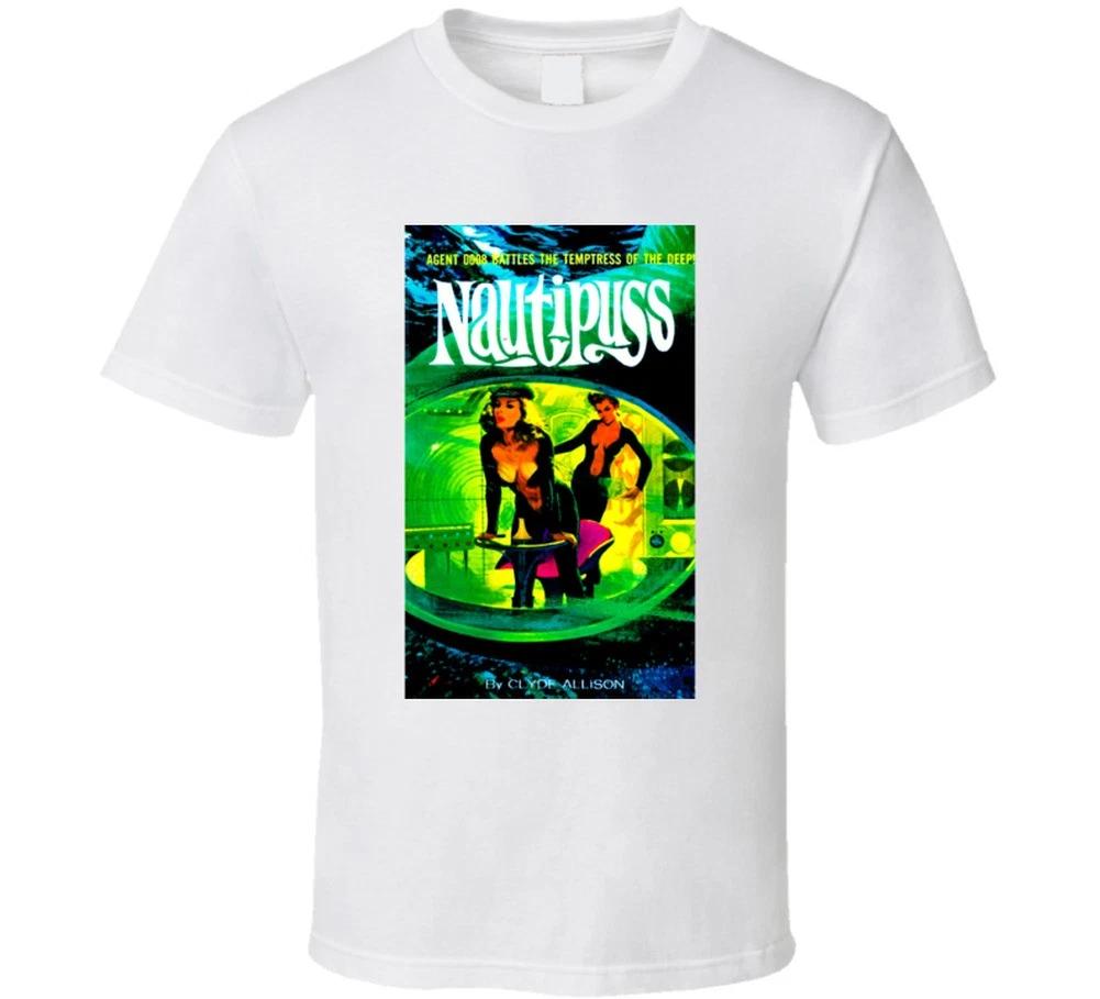 T-shirt Tops Tees Unisex Retro Vintage Tee Nautipuss Nautilus Submarine Pinup Captain Nemo Sub