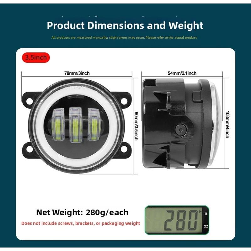 Светодиодные противотуманные фары 4 дюйма с белым и желтым кольцом 2525SMD, выпуклый луч, алюминиевый корпус, напряжение 10-30 В, подходят для большинства внедорожников, комплект