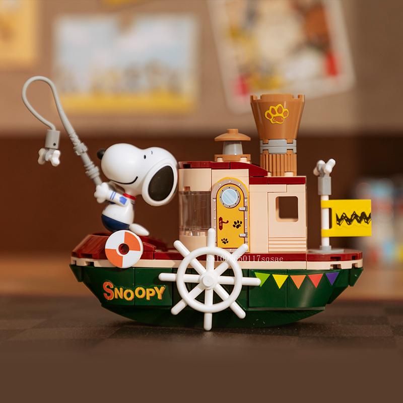 Snoopy Building Blocks Where To Go Series Co Puzzle Building Toy Desktop Ornament Particle Assembly Children's Birthday Gift