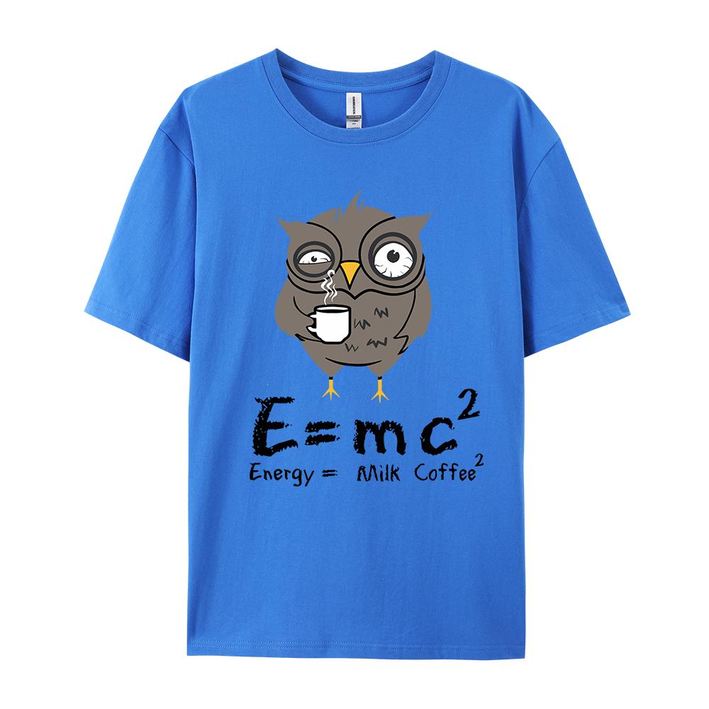 Мужская женская футболка E MC2 Energy Milk Coffee Pattern Shirts Street Fashion Cotton Short-shirts Top Clothing