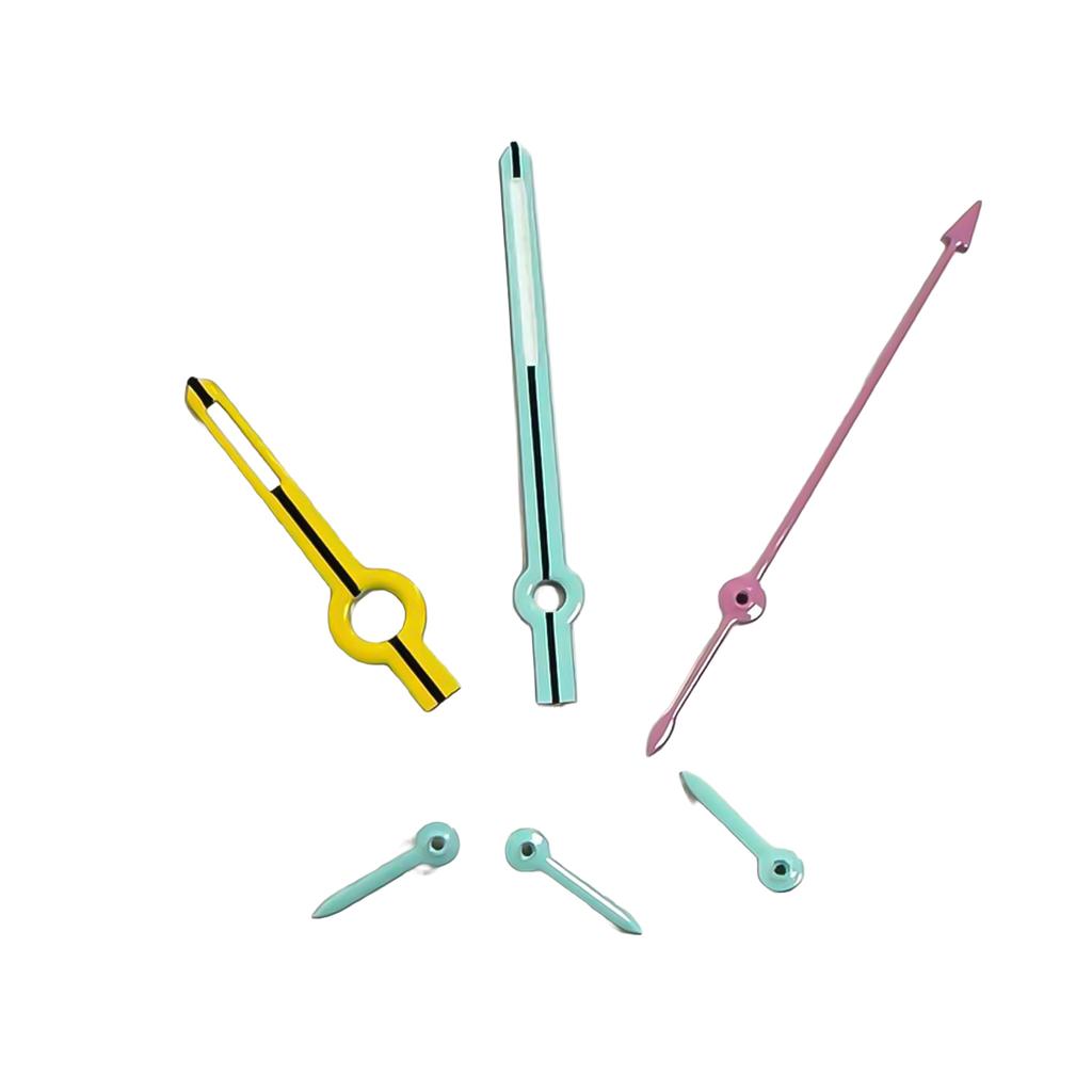 Серебристые/Оранжевые Стрелки для Часов для Механизма VK63 6 Пинов Зеленый Люминесцентный Указатель Часов Аксессуары