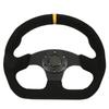 Car Steering Wheel Black Stitching Carbon Fiber 6 Holes Comfortable Grip Universal for Modification