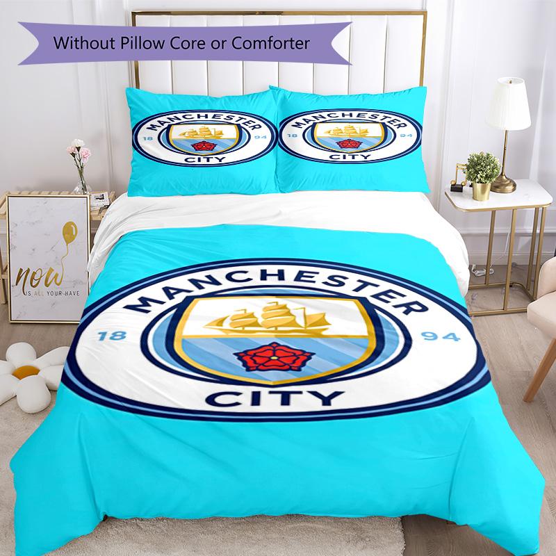 Manchester City Bedding Set Breathable Duvet Cover With Pillowcases Home Decoration Birthday Gift