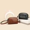 2024 Women's Japanese Retro Leather Shoulder Bag: Small, Versatile, High-End, Round Messenger Style